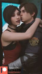 3d ada_wong ada_wong_(adriana) alternate_version_available blender capcom female leon_scott_kennedy leon_scott_kennedy_(eduard_badaluta) patreon resident_evil resident_evil_2 resident_evil_2_remake vendettagirls