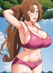 1girls actress ai_generated aka_jin big_breasts big_thighs breasts brown_hair busty cowboy_shot curvy detective_conan exercise exercise_clothing female fit huge_breasts huge_thighs human large_breasts long_hair looking_at_viewer married_woman mature mature_female milf mother pale-skinned_female pale_skin solo thick_thighs thighs voluptuous wide_hips yukiko_kudo