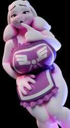 3d anthro anthro_only apron apron_only big_breasts clothed color thick_thighs toriel tutori_(under(her)tail) undertale undertale_(series)