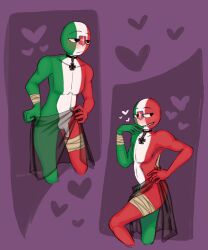 bandages blush countryhumans fascist_italy_(countryhumans) hentai porn pose see-through_clothing