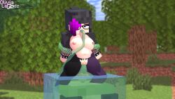 1boy 1girls 3d big_breasts clothed_female erect_nipples female fishnet_armwear forest glasses goth goth_girl horny_female human human_female humanoid male mine-imator minecraft minecraft_xxx minecraft_youtubers monster multicolored_hair no_bra no_panties olivia_(olivialewdz) olivialewdz oral_penetration outside public_sex purple_eyes riding ripped_clothing slime slime_(minecraft) spiked_bracelet tagme tentacle vaginal_penetration