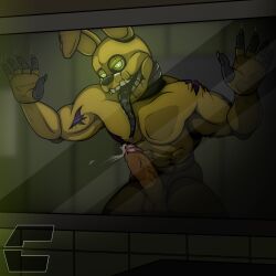 1boy 2023 abs against_surface against_window animatronic anthro balls bara biceps biped bodily_fluids digital_media_(artwork) erection five_nights_at_freddy's five_nights_at_freddy's_3 fnaf fur furry furry_only genital_fluids genitals glans green_body green_fur hi_res humanoid_genitalia humanoid_penis inside inviting lagomorph leporid long_tongue looking_at_viewer machine male male_only mammal muscle muscles muscular muscular_anthro nega_threuy nude on_glass open_mouth pecs penis precum presenting presenting_penis rabbit robot saliva scottgames solo solo_focus springtrap springtrap_(fnaf) teeth tongue tongue_out vein veiny_penis