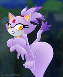 blaze the cat from sega by hyperflannel