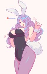 1girls alternate_costume animal_ears backless_leotard black_leotard breasts bunny_ears bunny_girl bunnysuit camilla_(fire_emblem) fake_animal_ears fake_tail female female female_only fire_emblem fire_emblem_fates hair_over_one_eye heart heart-shaped_pupils highres large_breasts leotard long_hair looking_at_viewer nintendo open_mouth pantyhose playboy_bunny purple_eyes purple_hair rabbit_ears rabbit_tail raydango signature smile solo symbol-shaped_pupils tail watermark wavy_hair white_background wrist_cuffs