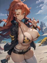 ai_generated breasts curvaceous curvy erotic_nansensu female female_focus female_only huge_breasts long_hair red_hair seductive_look stable_diffusion tengen_toppa_gurren_lagann voluptuous voluptuous_female work_in_progress yoko_littner