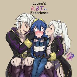 1boy 2girls bisexual bisexual_female bisexual_panic biting_ear blue_eyes blue_hair blush corruption ctl_fish dual_persona dubious_consent female fire_emblem fire_emblem_awakening grey_hair grima_(fire_emblem) imminent_sex imminent_threesome long_hair lucina_(fire_emblem) multiple_girls multiple_persona nintendo questionable_consent red_eyes robin_(fire_emblem) robin_(fire_emblem)_(female) robin_(fire_emblem)_(male) threesome tiara twintails yuri