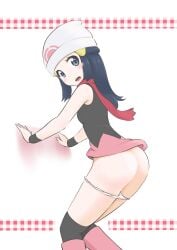 1girls ass ass_focus big_ass dawn_(pokemon) female female_only human human_only microsd_(artist) nintendo pants_down pokemon pokemon_dppt solo solo_female