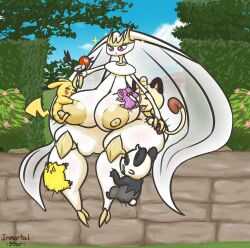 1girls anthro avian bear big_breasts breasts bug cub feline fletchling flower furry group_sex heart-shaped_pupils highres immortalstar joltik koban_(coin) meowth multiple_boys outercourse pancham pheromosa pikachu pokémon_(species) pokemon pokemon_(species) rattata rodent sex sitting sparkles tail thick_thighs tree whiskers