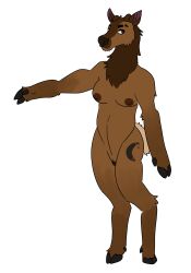 absurd_res anthro battycat breasts cervine deer elk eyebrow_slit female genitals hi_res huritt_(battycat) mammal model_sheet nipples nude pussy solo stubble tattoo
