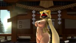 3d big_breasts blazblue breasts breasts cat_tail catgirl laser_eyes photoshop red_eyes skar_base smile source_filmmaker tagme taokaka