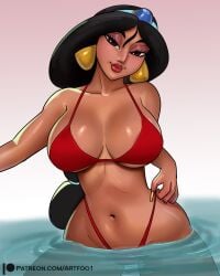 aladdin artfoo_1 big_breasts bikini breasts disney disney_princess princess_jasmine