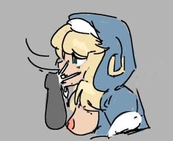 1boy 1girls 4chan blowjob breasts bridget bridget_(guilty_gear) cum cum_in_mouth cum_inside drawfag drawthread_request genderswap_(mtf) guilty_gear guilty_gear_strive nipples rule_63 straight white_female