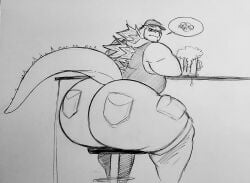 big_ass bubble_butt character_request huge_ass lynnsdarkside male_only monochrome tagme