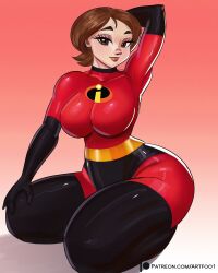 1girls artfoo_1 big_breasts bodysuit breasts disney elastigirl female female_only helen_parr hi_res highres hourglass_figure large_breasts looking_at_viewer mature_female milf pinup pixar smooth_skin solo solo_female the_incredibles