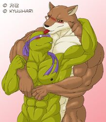 bleach crossover donatello furry furry_only gay male male_only sajin_komamura teenage_mutant_ninja_turtles tongue_out yaoi