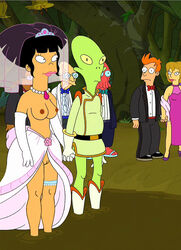 amy_wong female futurama hermes_conrad hubert_j_farnsworth human john_a._zoidberg kif_kroker male mole philip_j_fry photoshop topless wedding