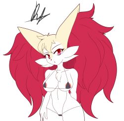 alpha_channel anthro areola bikini braixen bray_(lucyfercomic) canid canine clothing derthevaporeon female fox generation_6_pokemon hi_res inner_ear_fluff long_ears looking_at_viewer mammal micro_bikini neutral_expression nintendo pokemon pokemon_(species) solo swimwear tuft white_body