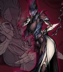 1girls ass athletic_female breasts genderswap_(mtf) harrow_(warframe) hips juerucj large_breasts looking_at_viewer nipples presenting robot robot_girl rule_63 sweatdrop thick_thighs thighs warframe wide_hips