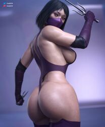 3d ass big_ass female female_only mask mileena mileena_(mk11) mortal_kombat mortal_kombat_11 mortal_kombat_4 solo solo_female tekonsfw