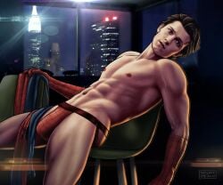 1boy abs actor bara biceps big_bulge bulge celebrity huge_bulge human human_only jockstrap light-skinned_male light_skin looking_at_viewer male male_only marvel marvel_cinematic_universe milkypeach232 muscular muscular_male pecs peter_parker shirtless_male smooth_chest smooth_skin solo solo_male spider-man spider-man_(series) spider-man_(tom_holland) thick_thighs tom_holland underwear underwear_only