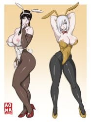 2girls aoma areolae_slip assassin big_ass big_breasts big_butt bunny bunny_costume bunny_ears bunny_girl bunny_tail bunnysuit female female_only fiona_frost heels high_heels latex milf mother multiple_girls nightfall_(spy_x_family) nipples red_eyes self_upload spy spy_x_family tagme thorn_princess white_hair yor_briar