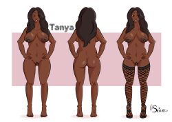 amaranth_family artist_logo artist_name artist_signature big_areolas big_ass big_breasts big_butt breasts breasts breasts commission dark-skinned_female dark_skin fishnet fishnets huge_breasts huge_butt oc original_character person_of_color pubes pubic_hair reference_sheet seikatsueclipse thick_thighs thighs