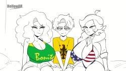 1boy 2girls american american_flag american_flag_bikini animated big_ass big_breasts brazil_(yuric_inc) brazilian country_inc_(yuric_inc) english femdom german germany_(yuric_inc) larger_female mp4 portuguese size_difference smaller_male tagme usa_(yuric_inc) video yuric_inc