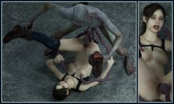 1girls 3d anal anal_oviposition anus artist_request bow claire_redfield claire_redfield_(jordan_mcewen) egg_implantation monster monster_rape oviposition resident_evil tentacle