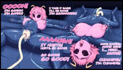 breasts cum_in_pussy cumflation dildo dildo_in_pussy electroshock mina_ashido my_hero_academia pink_body pink_hair pink_skin scopedout semen tagme teenager tongue_out