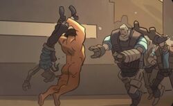 1boy big_ass bubble_butt elyuanman fight honey huge_ass male male_only mann_vs_machine meme official_art robot soldier soldier_(team_fortress_2) team_fortress_2