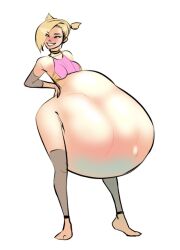 belly belly_bigger_than_body belly_bulge big_belly big_belly_bulge black_lipstick blonde_female blonde_hair bottomless cheerful detailed_bulge fedzed female_pred happy huge_belly light-skinned_female looking_away looking_pleasured oral_vore original original_character peppy sketch smile smiling soft_vore vore vore_belly white_background