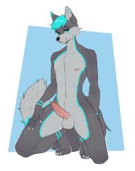 absurd_res anthro balls bedroom_eyes bite biting_lip biting_own_lip bottomless canid canine canis clothed clothing digital_media_(artwork) erection exposed fluffy fluffy_tail fur furry furry_only genitals girly hair half-closed_eyes hand_on_leg hand_on_thigh hi_res humanoid_genitalia humanoid_penis kipwolf kneeling looking_at_viewer male male_only mammal muscular muscular_anthro muscular_male narrowed_eyes nipples nude penis presenting presenting_balls presenting_penis seductive self_bite simple_background slightly_muscular smile smirk smug smug_expression smug_face smug_grin solo spread_legs spreading tail thethinghidding thick_thighs topless tuft wolf