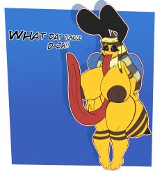 2022 absurd_res antennae_(anatomy) anthro areola arthropod arthropod_abdomen ass bee bie_(beefuccer) big_breasts big_butt black_sclera blonde_hair bottomwear breasts brown_hair clothing dialogue female fur hair hi_res huge_breasts huge_butt huge_thighs hymenopteran hyper hyper_breasts insects long_tongue multicolored_hair neck_tuft nipples nude purple_eyes simple_background smile solo standing striped_hair text thick_thighs tongue tongue_between_breasts tongue_out tuft wide_hips wings yellow_body zantanerz_(artist)