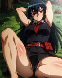 1girls ai_generated akame_(akame_ga_kill!) akame_ga_kill! big_breasts breasts cleavage joker_(artist) solo