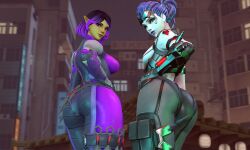 3d female_only looking_at_viewer overwatch paladins paladins_champions_of_the_realm posing skye_(paladins) tagme talon_widowmaker widowmaker