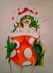 1girls big_breasts dario_loco dario_loco_ female female_only handdrawn mario_(series) milf nintendo piranha_plant piranha_plant_girl solo