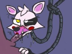 blowjob cum cum_in_mouth five_nights_at_freddy's fixed fnaf mangle_(fnaf) mangled_mangle_(fnaf) william_afton yellow_eyes