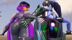 huge_ass overwatch paladins skye_(paladins) source_filmmaker widowmaker