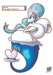 1girls ass_bigger_than_head big_ass big_breasts big_butt breasts_bigger_than_head female female_only hourglass hourglass_figure huge_ass huge_breasts nintendo nippleless no_humans nude pokémon_(species) pokemon pokemon_(species) pose primarina text_box unknown80000