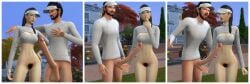 1boy 2022 2girls 3d beard big_penis black_hair couple female long_hair long_penis male matrixsims normal_breasts nude_male penis tennis tennis_uniform the_sims the_sims_4