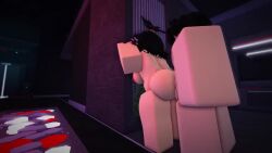 1boy 1girls 3d 3d_(artwork) animated black_hair darriel_(artist) roblox robloxian sound tagme video