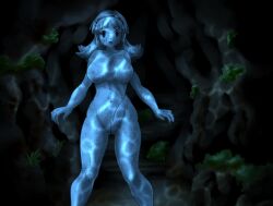 big_breasts blue_guardian_margaret breasts cracks death empty_eyes female female_death foxeye_(artist) game_cg game_over hair_ornament hairband margaret_(blue_guardian_margaret) naked naked_female nipples nude petrification thick_thighs underwater