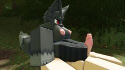 1boy 1boy1girl 1girls 3d amazon_position animated anthro anthro_on_human dark_fur female_on_top femdom footjob footwear forest furry hexiewexie human_on_anthro legs_crossed legwear rape reverse_rape roblox robloxian sex sitting_on_face sound tagme thighhighs vaginal_penetration video wolf