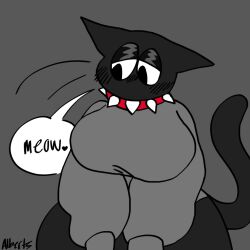 anthro big_breasts blush breasts collar feline mao_mao_(character) mao_maoz_(artist) meow spiked thick_thighs thighs