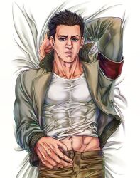 1boy attack_on_titan male male_only marcel_galliard marley_military_uniform porco_galliard shirtless_(male)