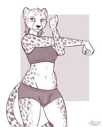 1futa 2022 4:5 abs anthro aster_(glopossum) athletic athletic_anthro athletic_gynomorph athletic_intersex bottomwear bra breasts bulge cheetah clothing detailed_bulge felid feline fur futa_only futanari genital_outline glopossum gym_bottomwear gym_clothing gym_shorts gynomorph heart hi_res intersex looking_away mammal markings monochrome mullet navel penis_outline shorts signature sketch small_breasts smile solo sports_bra spots spotted_body spotted_fur spotted_markings spotted_tail standing stretching stretching_arms tail tail_markings underwear