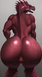 1girls 2023 ai_generated anthro ass ass_focus back back_muscles big_ass big_butt completely_nude completely_nude_female crouching dragon female female_only glowing_eyes horned_female horned_humanoid horns looking_back muscular muscular_anthro muscular_female naked naked_female natural_armor nude nude_female pussy red_body red_eyes red_scales red_skin scales scalie scalieton self_upload shiny_skin stable_diffusion vagina