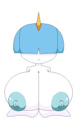 1girls 2023 areola big_areola big_breasts blue_areola blue_hair blue_nipples breasts female female_focus gigantic_breasts hair_over_eyes huge_breasts more_at_source neutral_expression nintendo nipples pokemon pokemon_(species) pokemon_rse ralts shiny_pokemon shiny_ralts short_hair shortstack solo solo_focus subjectdie_(artist) white_background