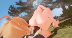 1boy 1girls 3d aether_(genshin_impact) big_breasts cum cum_in_pussy cum_inside ejaculation eula_(genshin_impact) fat_ass koikatsu koro22 long_hair mihoyo naked pleasure_face sex short_hair straight thick_thighs vaginal_penetration vaginal_sex