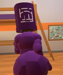 3d 3d_(artwork) ass ass_focus big_ass big_butt bucket bucket_hat dorm_room forbidden_one_(recroom) purple_anus purple_body rec_room recroom recroom-nsfw rentherennn scary_face the_forbidden_one_(rec_room) theforbiddenone